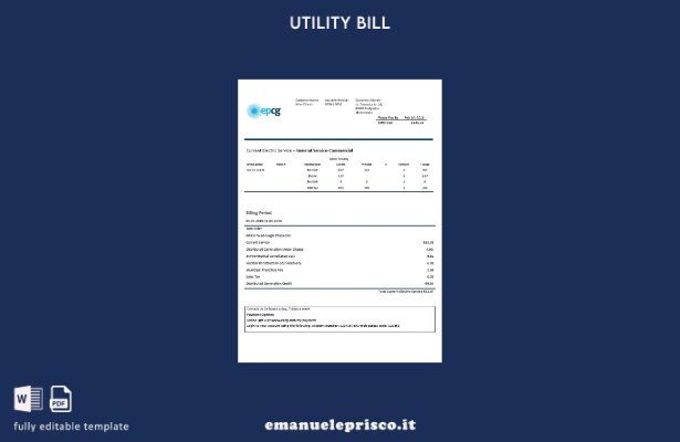 stile verificato Modello di bolletta elettrica del Montenegro Elektroprivreda Cr